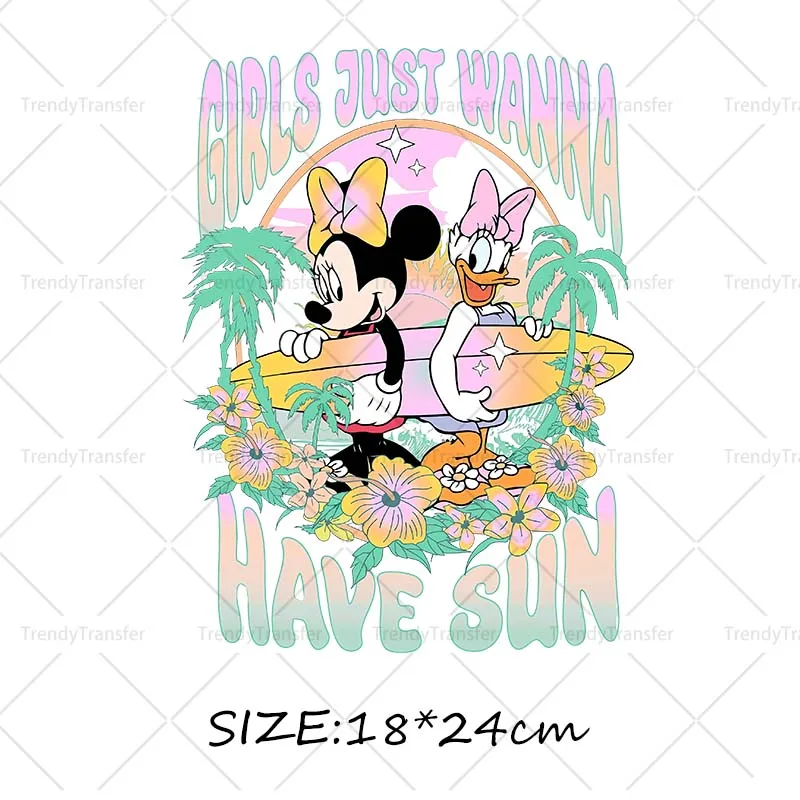 Retro Mickey Minnie Toy Story Ijzer Op Transfers Stickers Voor Kleding Thermische Stickers Diy T-Shirts - afbeelding 1