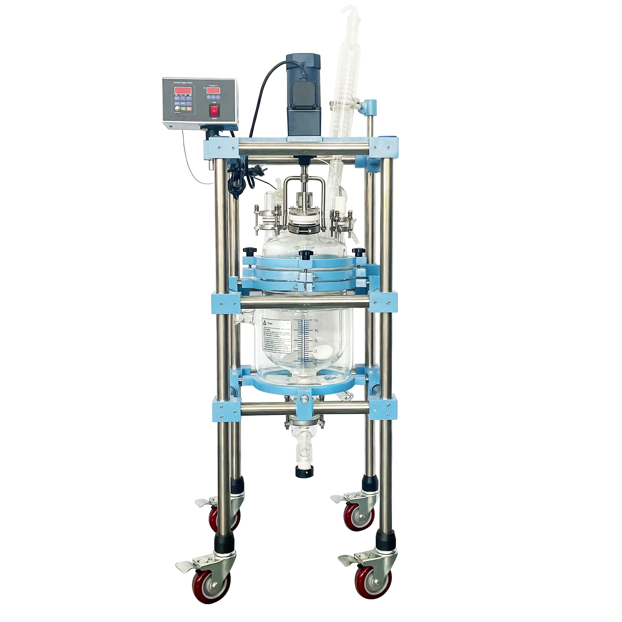 

1L 2L 3L 5L Double-layer Glass Reactor Lab Reactors Stirred Kettle Reaction Mixer Tank