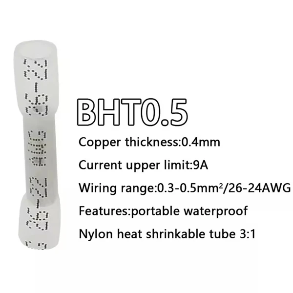50pcs Heat Shrink Piggyback Spade Connectors 22-16/16-14/12-10 AWG Electrical Quick Disconnect Splice Crimp Wire Connectors kit