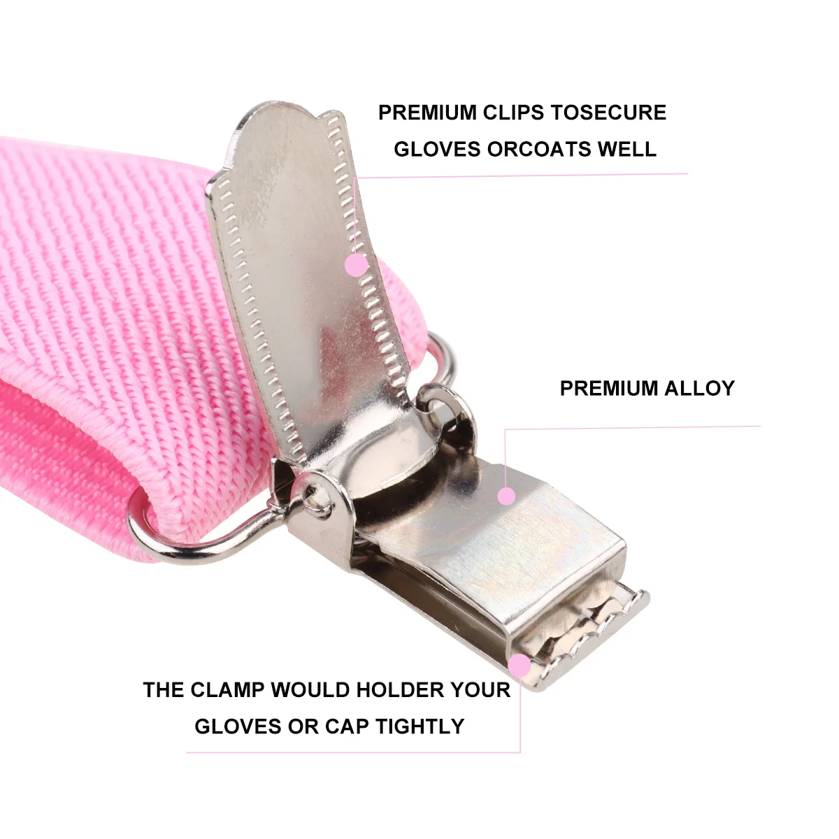 

2Pcs Children Adjustable Elastic Glove Clip Mittens Clip Gloves Holder Hat Hanger Outdoor Winter Gloves Catcher Wear Resistant