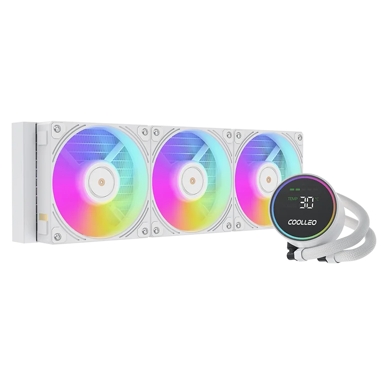 

COOLLEO ICE Fairy 360 White Digital Display ARGB Integrated CPU Water Cooler Radiator Aluminum Liquid Cooler for Gaming PC