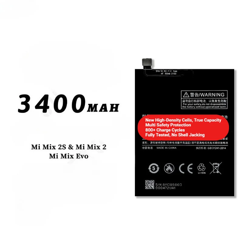 BM3B for Xiaomi Mix 2/mix 2s/Mix Evo Phone Battery 0Cycle High Quality High Capacity Replacement Bateria Grade A Cell with Tools