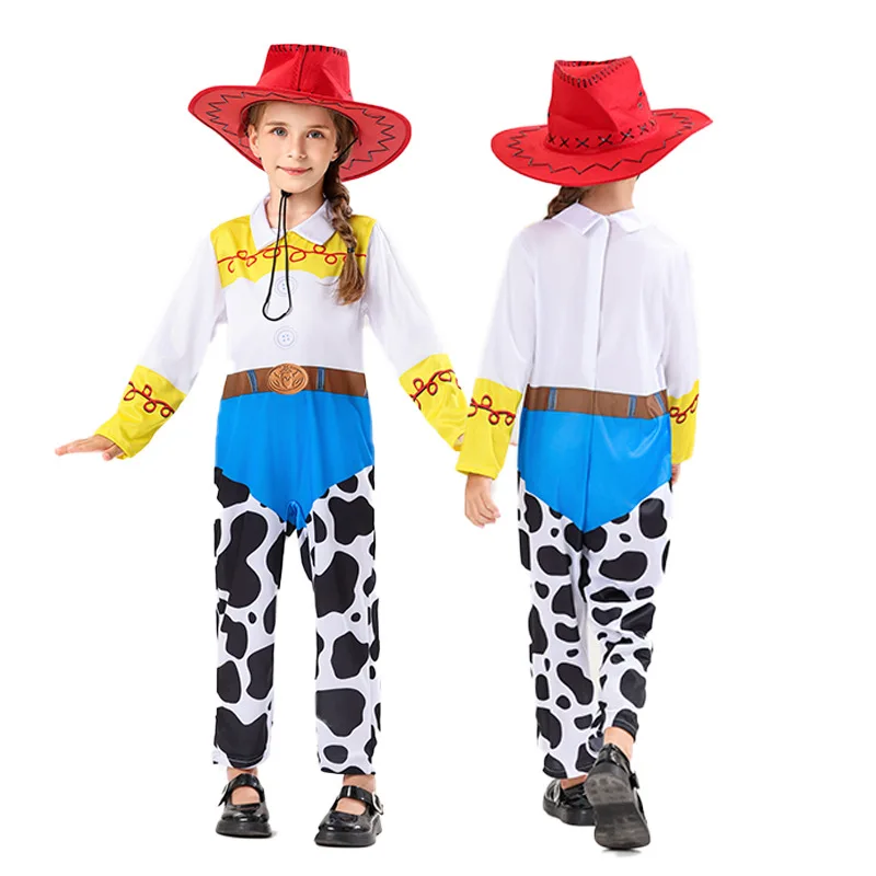 

Movie Story Jessie Cosplay Costumes Bodysuits Hat Suits Halloween Cowboy Woody Roleplay Party Clothing