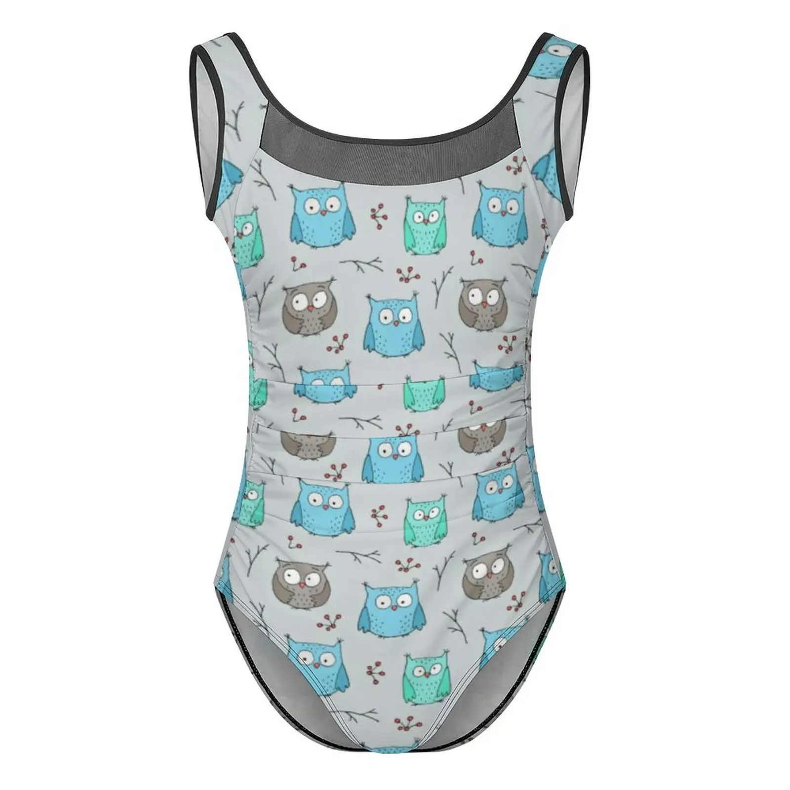 Big-Eyed Owls Swimsuit Funny Birds Print Push Up Swimwear One-Piece Holiday Rave Monokini Swimsuits Sexy Beachwear Plus Size image 3