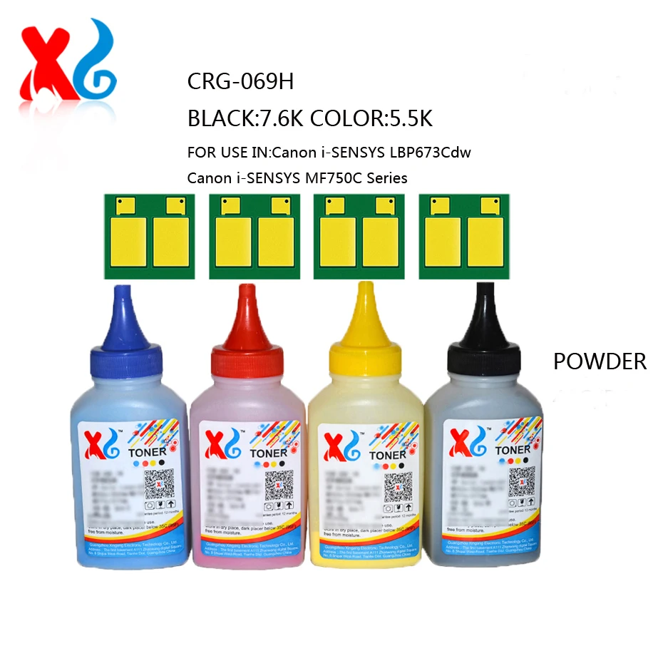 

CRG-069H 7,6 К 5,5 К тонер-чип, порошок CRG069 CRG069H 069 для Canon i-SENSYS LBP673Cdw MF750C Series, чип для отдыха, большая емкость 40 г