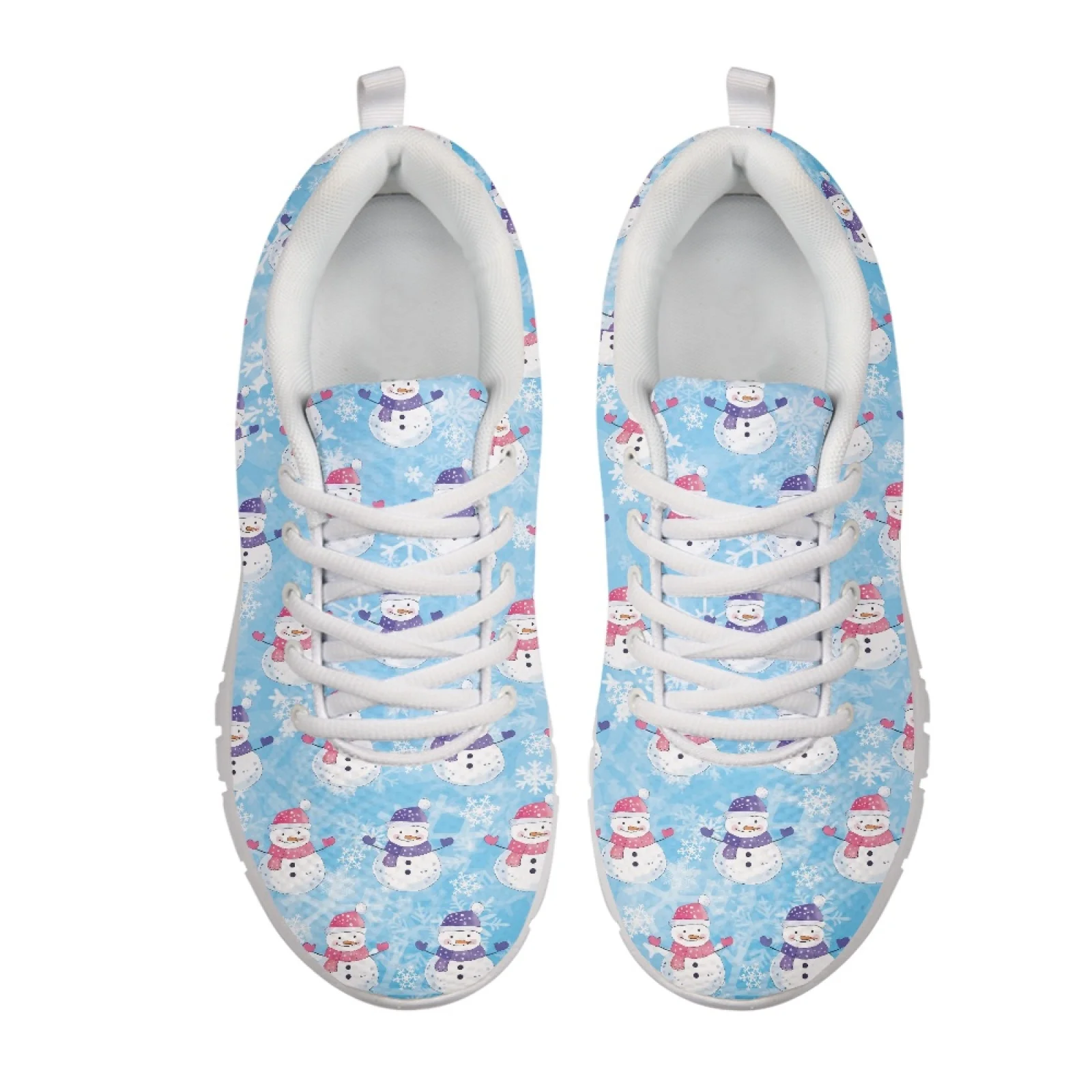 Coloranimal Snowman Snowflake Mens Athletic Trainers Lightweight Lace-up Men's Walking Sneakers for Travel