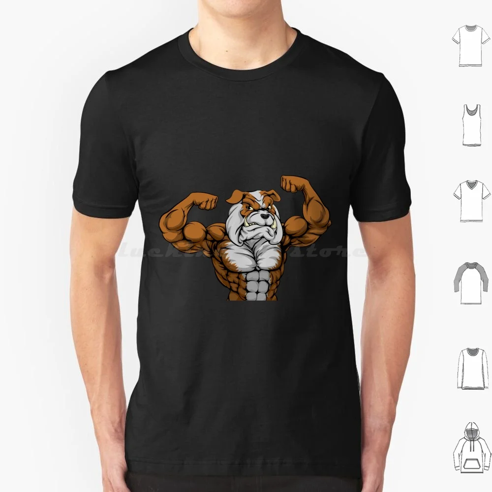 Bodybuilder Bulldog T Shirt Big Size 100% Cotton Dog Pitbull Hond Daggoe Dogs Honden Bodybuilding Pitbulls Bull Terrier