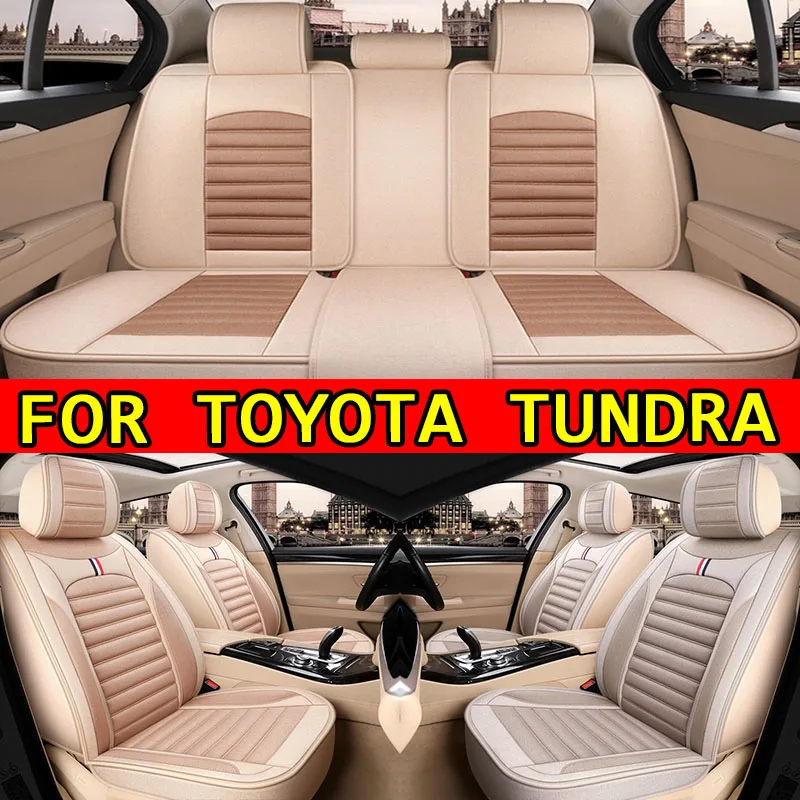 

FOR TOYOTA TUNDRA Car seat cover wear-resistant, breathable, soft and comfortable linen full wrap 5 seat cover four seasons