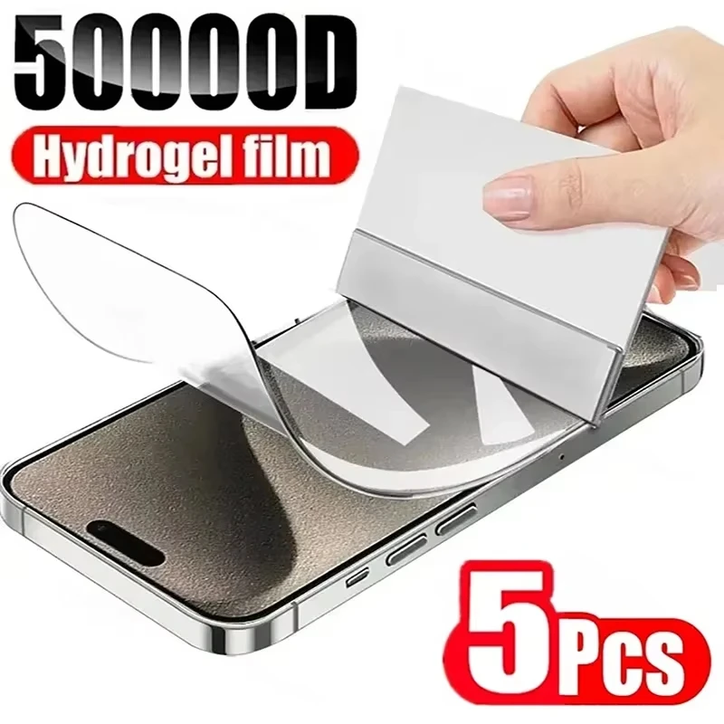 

5PCS Hydrogel Film For iPhone 11 13 15 14 16 Pro Max 12 Mini XR 7 8 Plus X Xs 6s 16promax 15promax 14promax Screen Protector