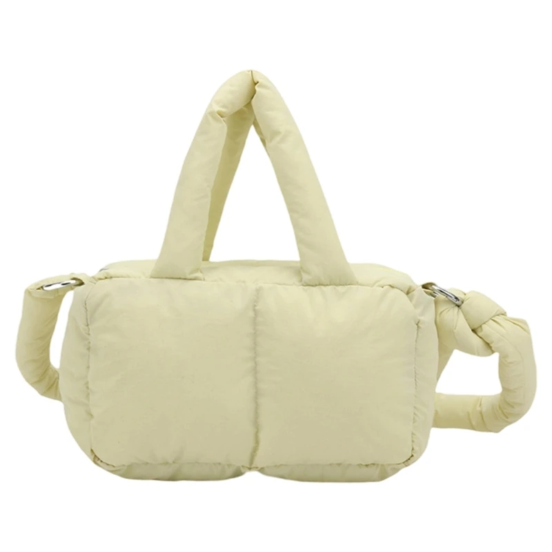 X7XC Contemporary Quilted Puffer Handbag for Ladies Soft Shoulder Bags Casual Crossbody Purse with Various Carrying Styles