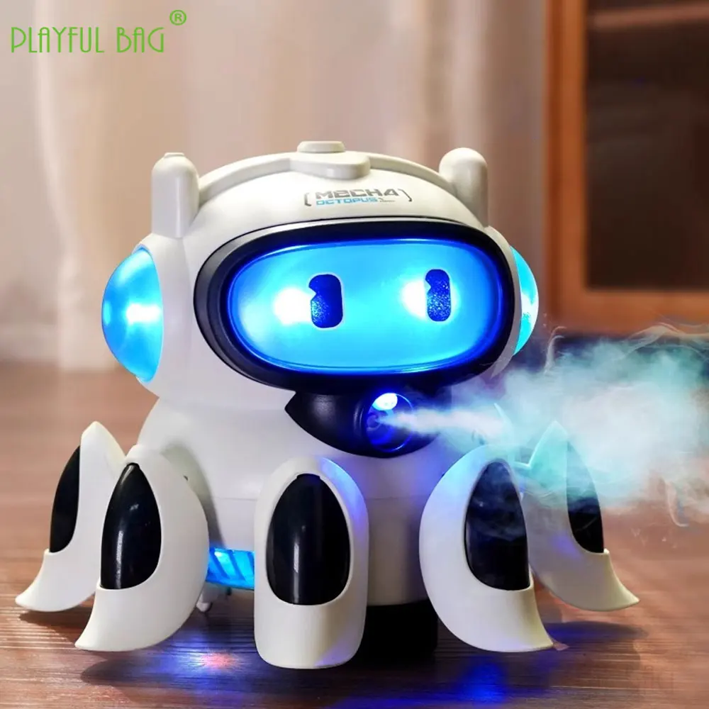 Zabawki elektryczne mechaniczny robot ośmiornica Spray Light pełzający kaskaderski obrót symulowany model zwierzęcia zabawki zwierzęta prezenty świąteczne VG208