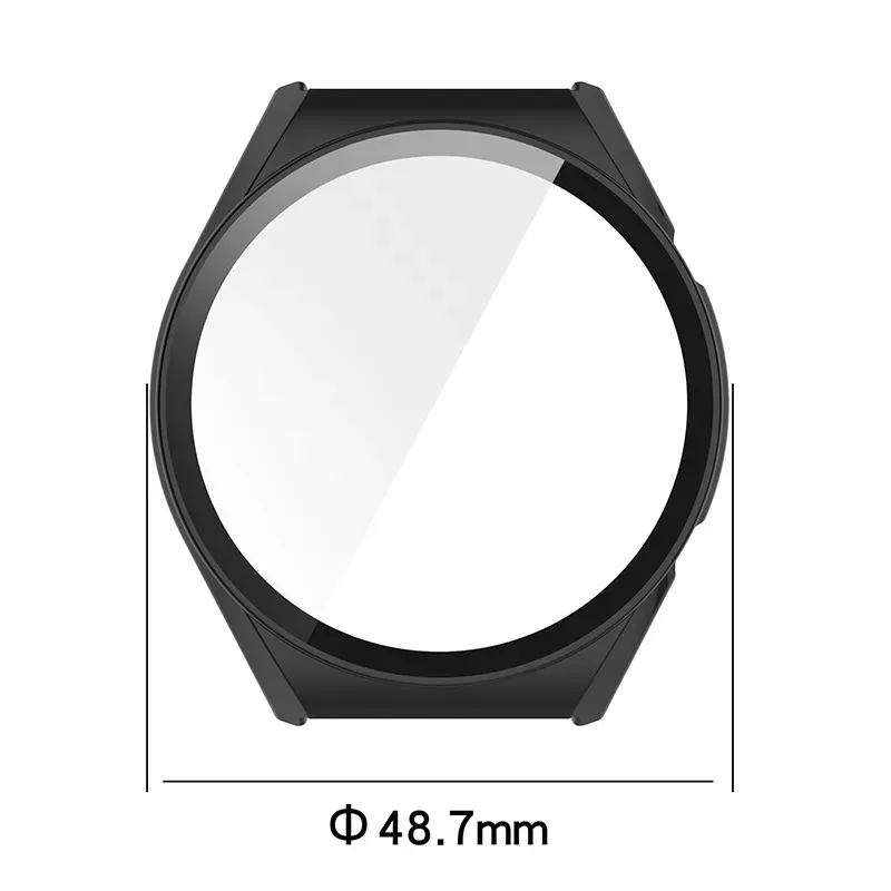 2in1 Protective Case with Screen Protector for Xiaomi Watch S1 Tempered Glass Film Anti-fingerprint HD Full Coverage Hard Cover
