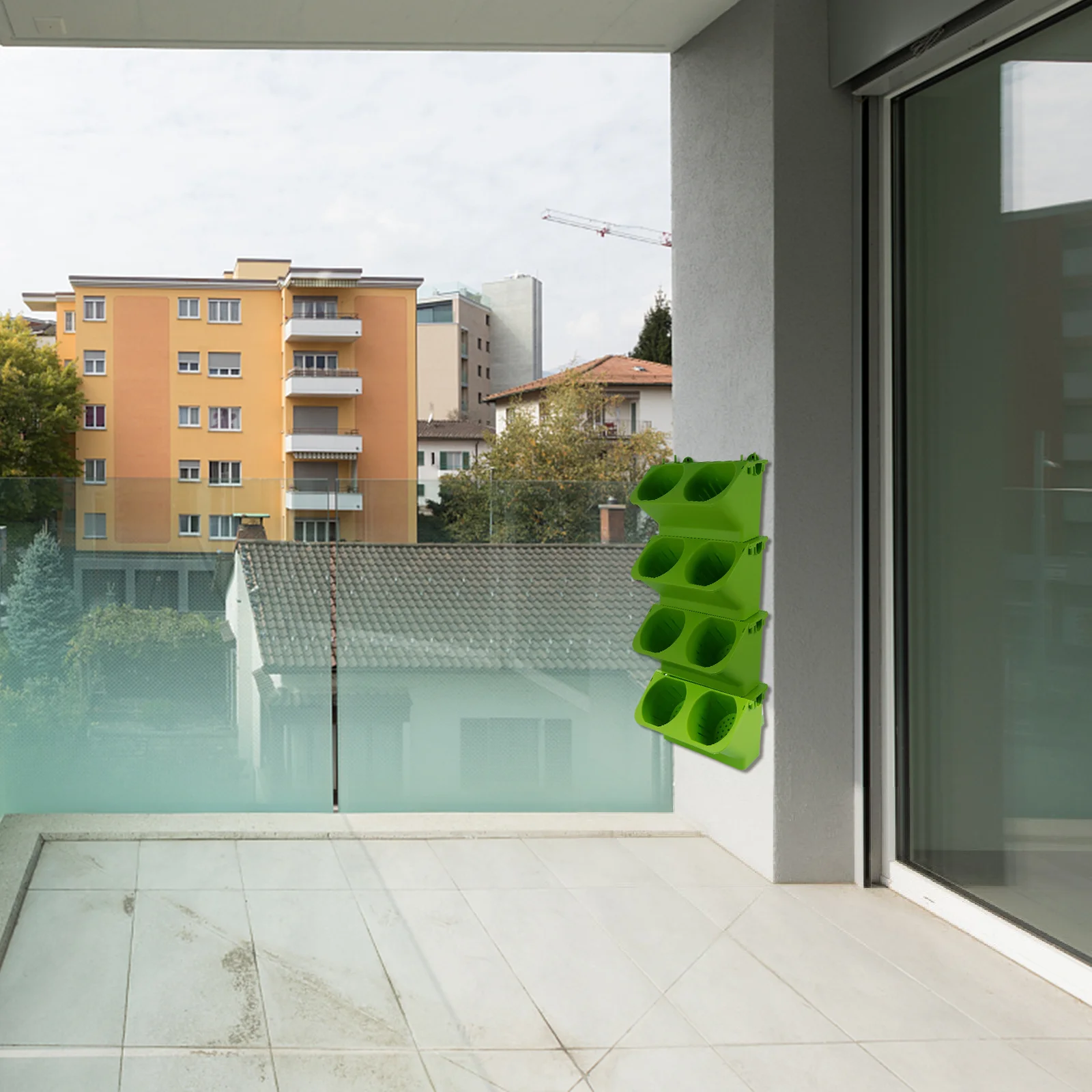 4 قطعة زارع حائط عمودي للحديقة سقي ذاتي 2 جيب معلق أصيص زهور خلفية داخلية زارع بلاستيكي #4