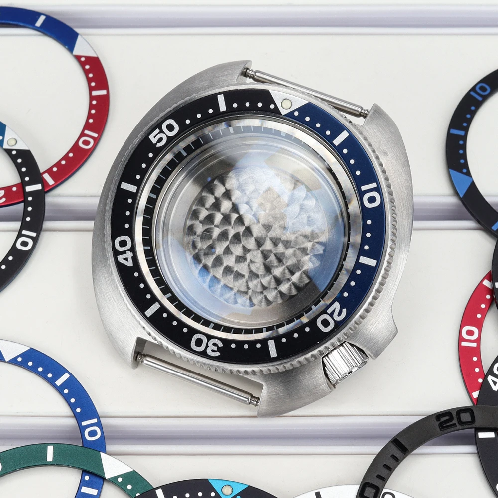 44mm Men's Watches Case Assemble Replace Watch Parts Sapphire Glass For NH35 NH36 4R35 36 Movement With Chapter Ring 4.1 Oclock