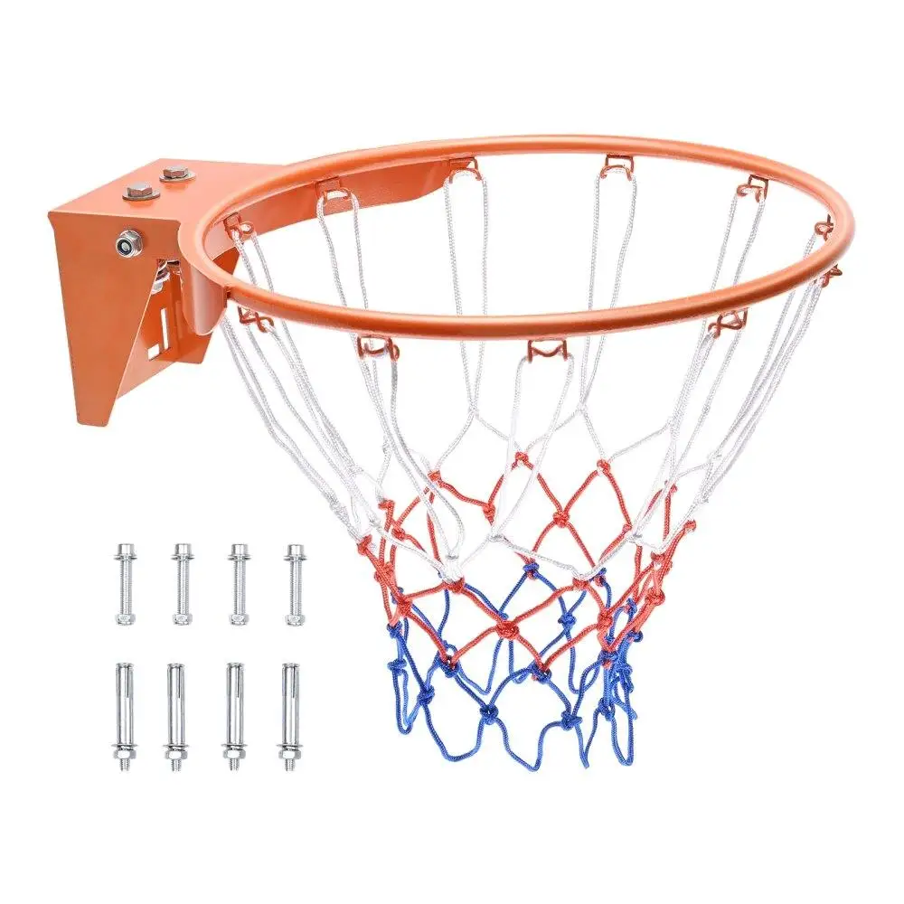 

Wall Mounted Heavy Duty Q235 Steel Flex Rim Basketball Hoop 18 Replacement Net Included for kids Adults Indoor Outdoor Hanging