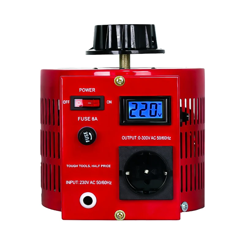 Regulator Variac with Digital Display TDGC2 1-3KVA Single Phase 0-300V Variable Transformer, Manual Voltage