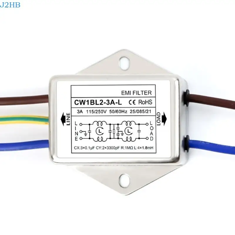 J2HB Filters Single Phase 250V Engineered To Suppress Continuous and Intermittent Disturbances In Electrical Circuits