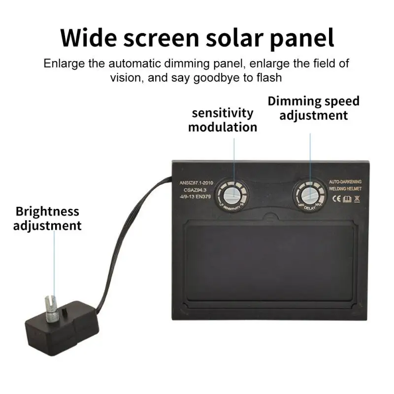 Imagem -05 - Máscara de Solda de Escurecimento Automático Painel Solar Lente do Capacete Escurecimento Automático Óculos de Solda Eletrônicos Filtro de Soldador Ferramenta de Cobertura de Lente