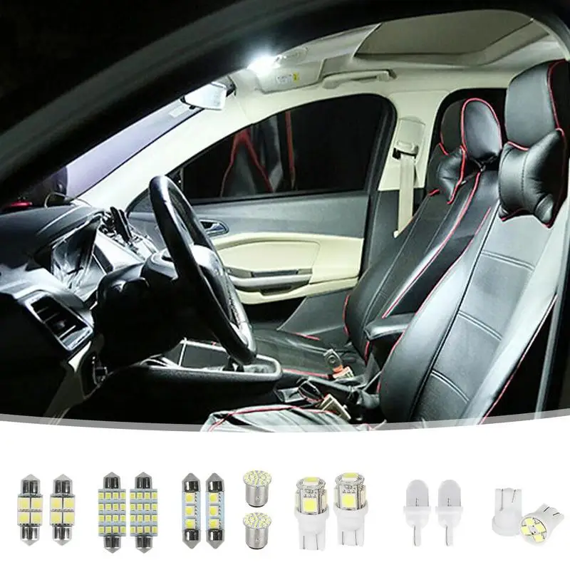 

LED Car Bulb Combination Set Ultra Thin Shape White Lights Car Lighting Set 14pcs Led Interior Light Bulbs T10 For Car and Truck