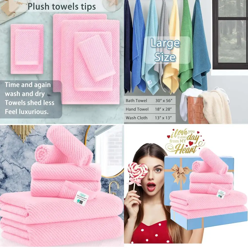 

Роскошный розовый комплект хлопковых полотенец: 6 предметов, 2 больших, 2 рук и 2 мочалки.