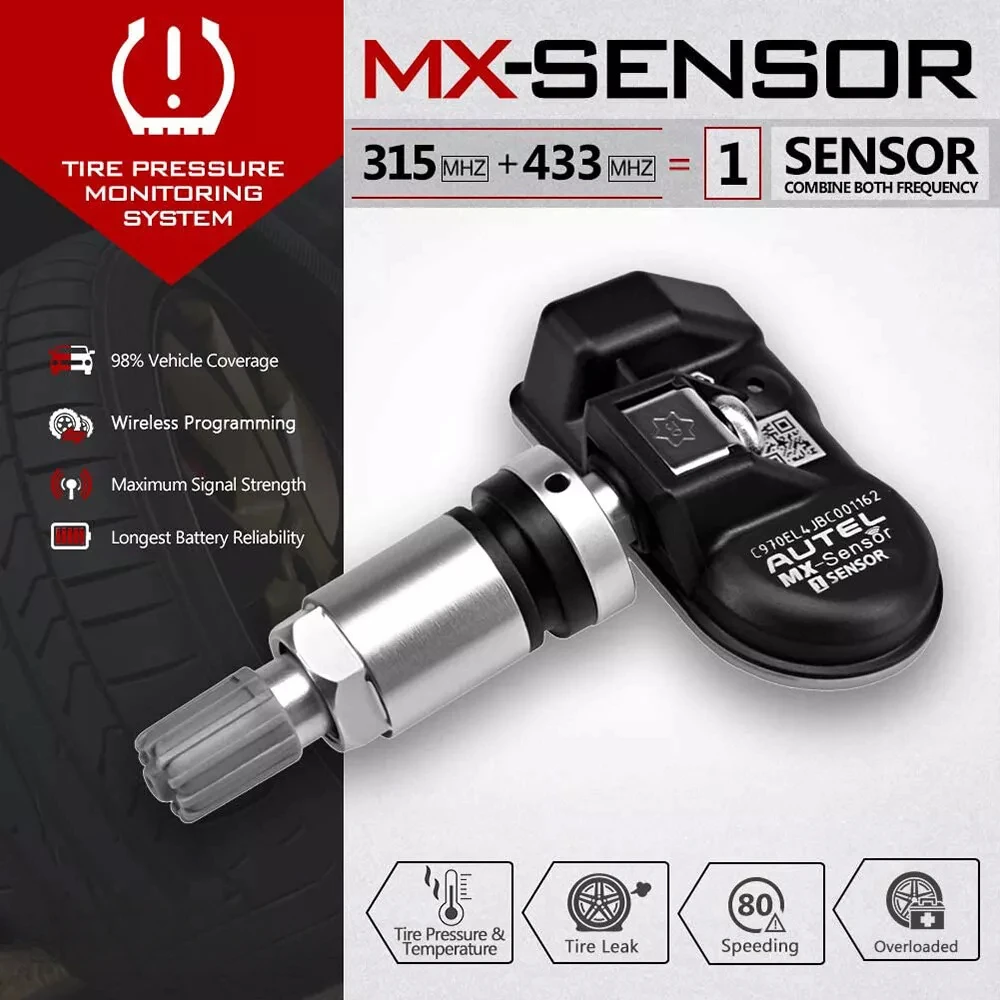 Autel MX Sensor 433 315MHZ TPMS Sensor Tire Repair Tools Scanner MaxiTPMS Pad Tire Pressure Monitor Tester Programming MX-Sensor