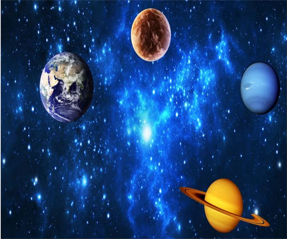 

Обои на заказ, ручная роспись, космическая Вселенная, звездная детская комната, фон, украшение стены, фреска, 3d обои