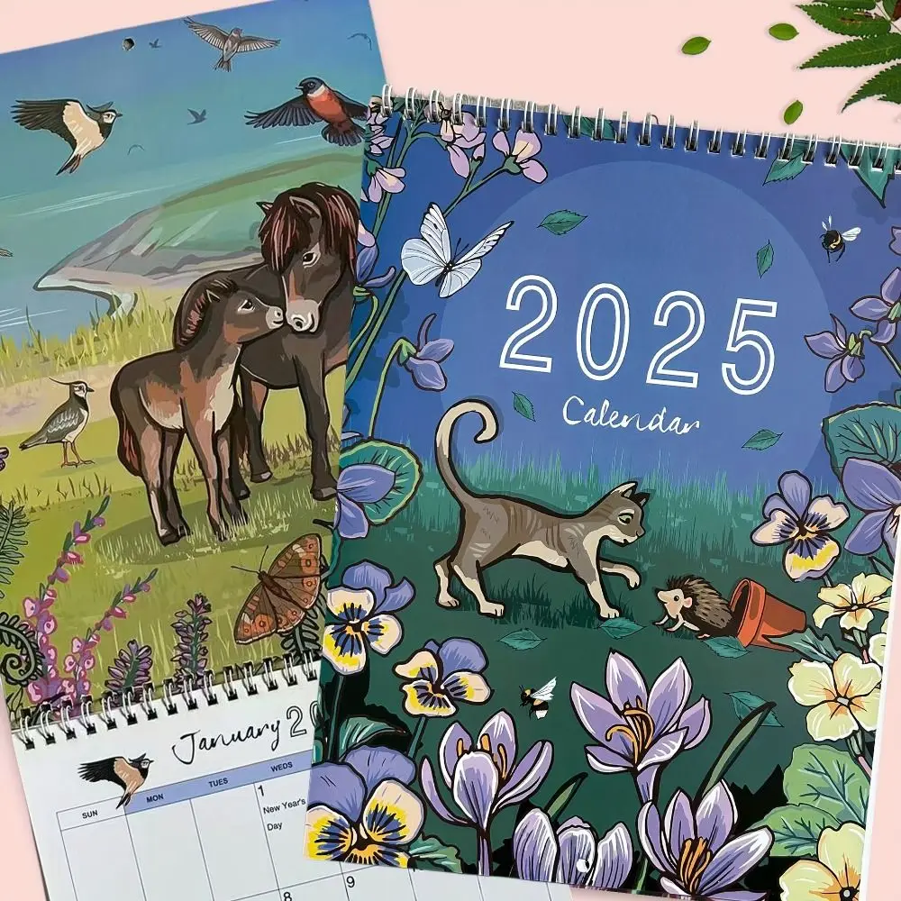 2025 Wall Calendar of Nature and Animal Daily Weekly Monthly Planner Paper Wall Calendar Hanging Calendar Gift Home Decor