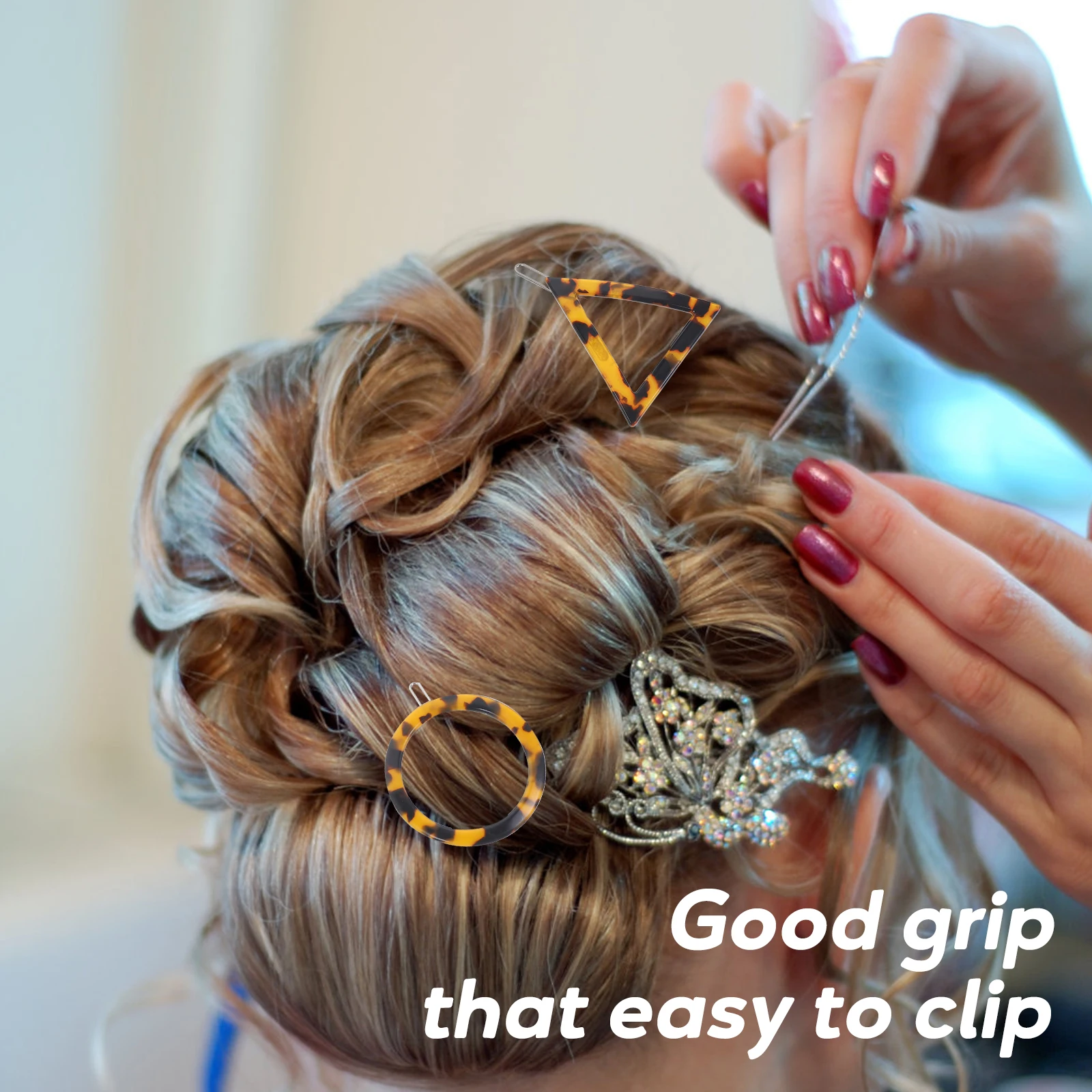 

4 pcs Leopard Print Hairpin Barrettes Clips Acrylic Triangular Geometric Round Child Wedding Party Daily Life Accessories