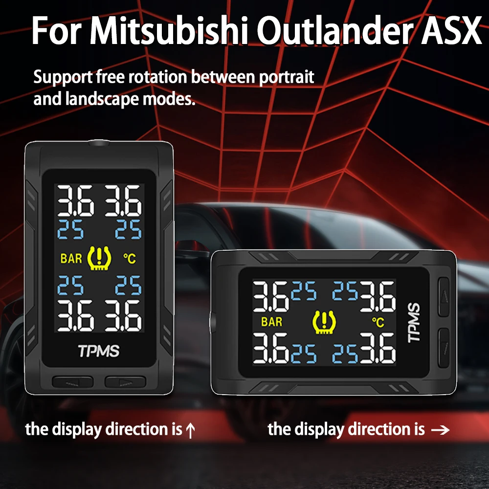 

Система контроля давления в шинах TPMS, сигнализация безопасности давления в реальном времени для Mitsubishi Outlander ASX Pajero Eclip, автомобильные аксессуары