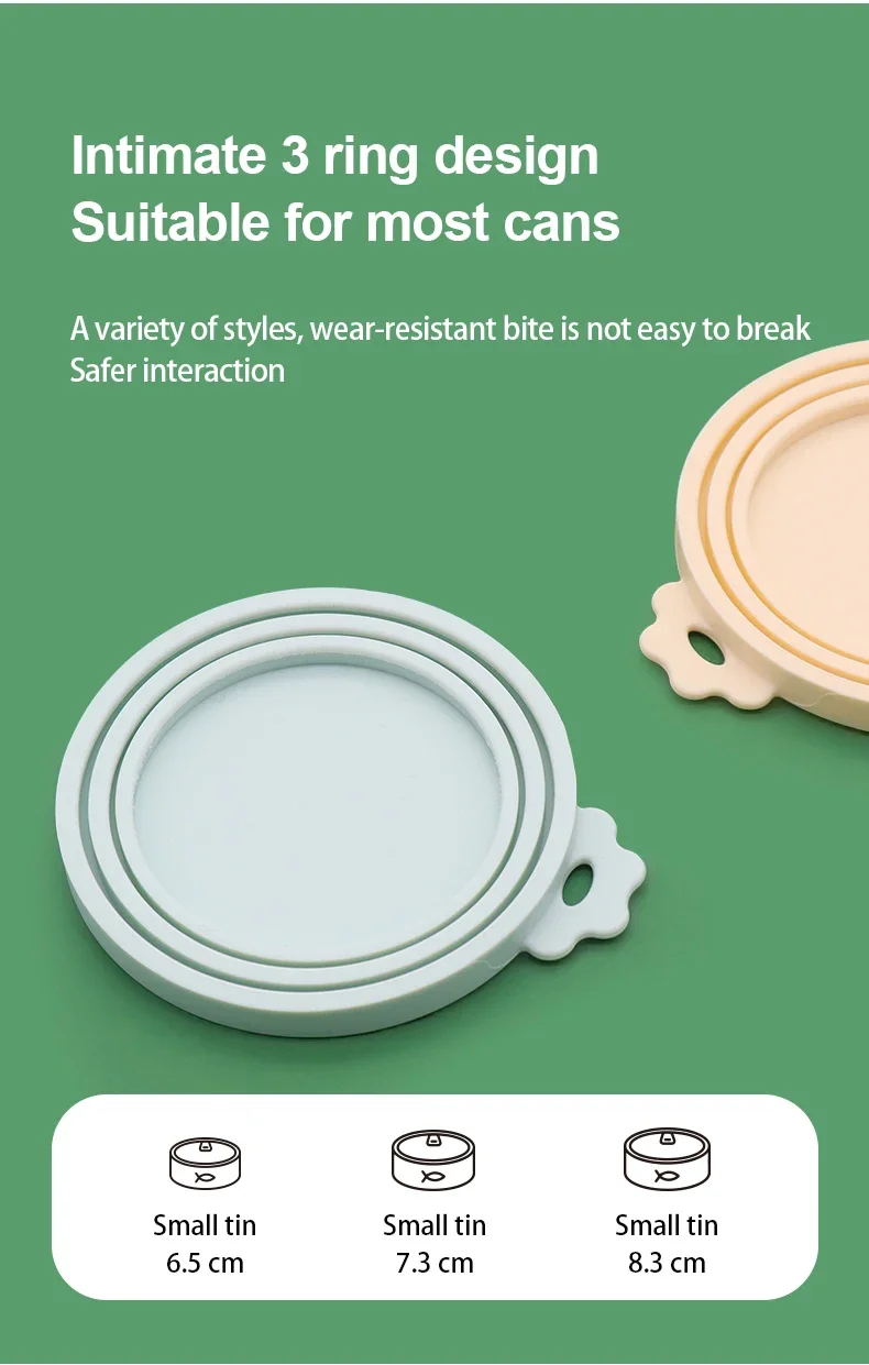 1 wiederverwendbarer Silikon-Deckel für Tierfutterdosen, BPA-frei, geeignet für die meisten Hunde- und Katzendosen – hält Futter frisch, verhindert bakterielle Gerüche – Detail 3