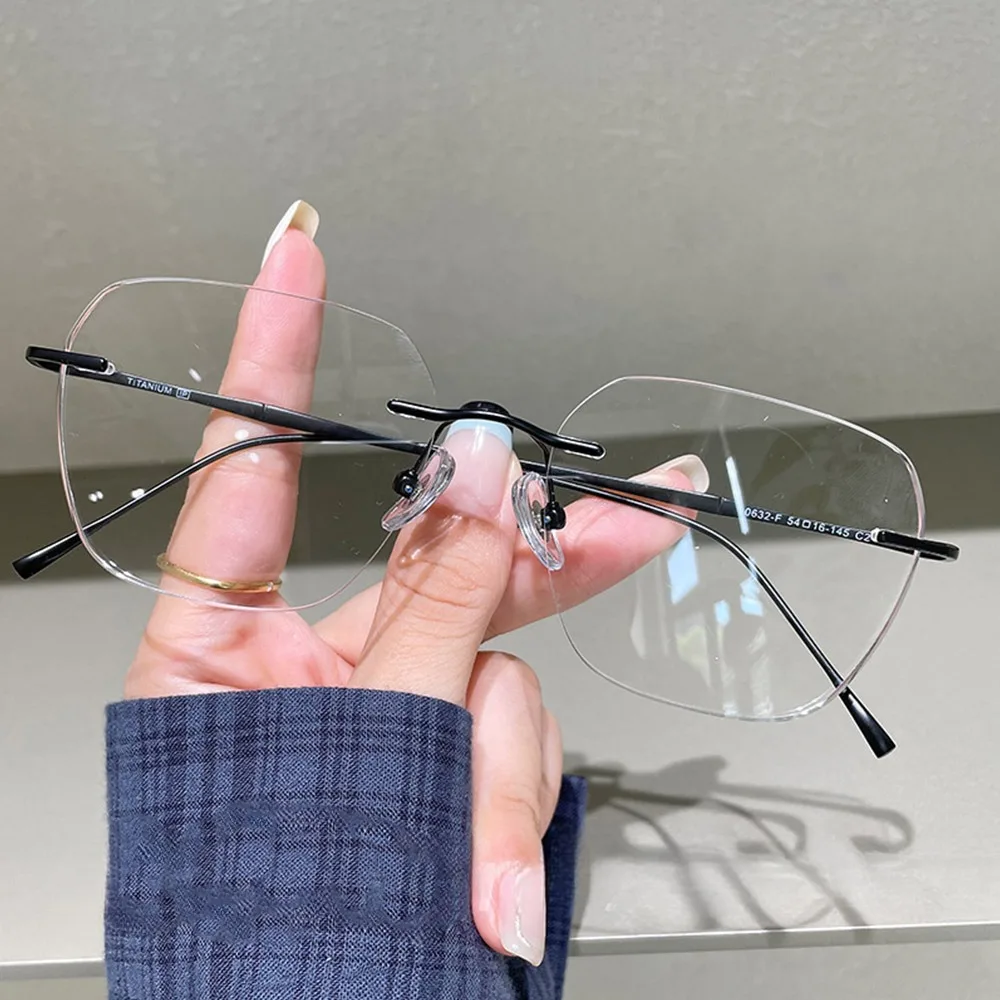 

Blue Ray Blocking Anti-Blue Light Glasses Eye Protection Ultralight Frameless Eyeglasses Metal Anti Radiation
