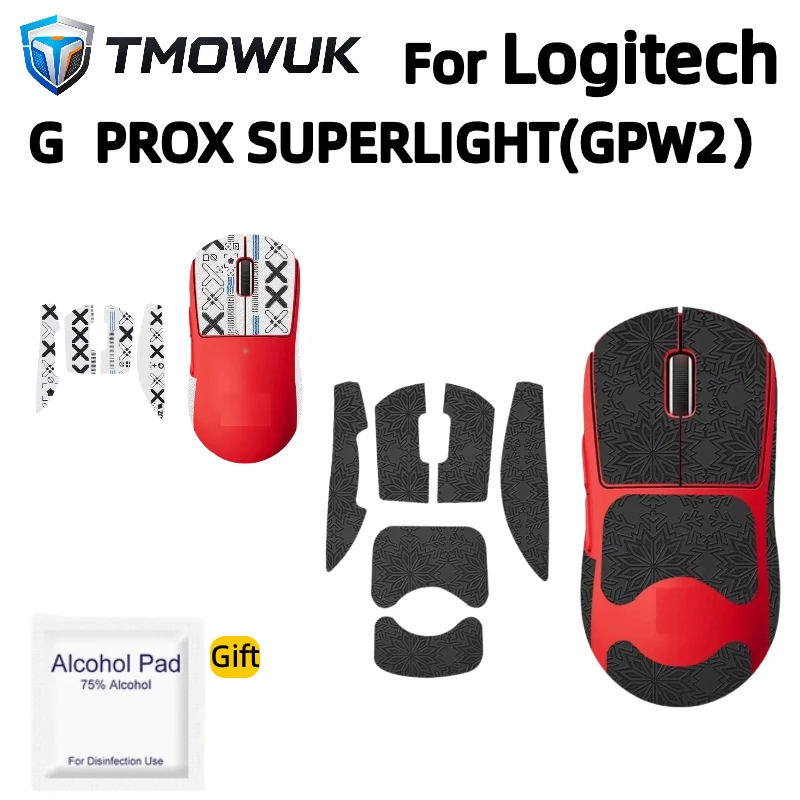 For Logitech G Pro X Superlight（GPW2） Mouse Ice Smooth Glide Mouse Skates & Sweat Resistant Anti-Slip Grip Tape Set