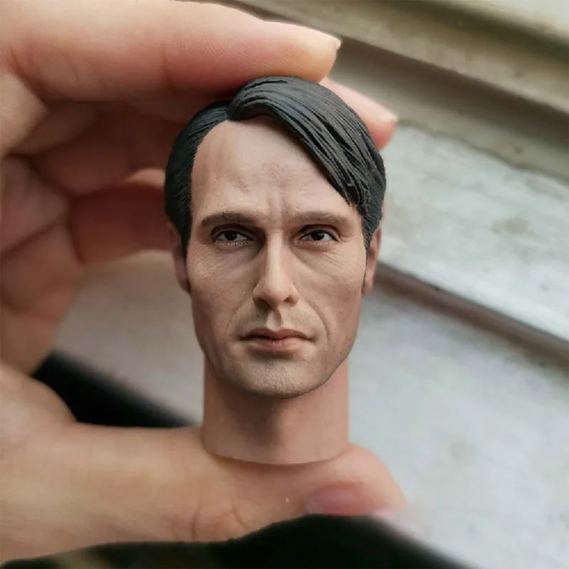 Sculpture de tête de Mads Mikkelsen, échelle 1/6, modèle adapté à une figurine de soldat de 12 pouces, poupées corporelles