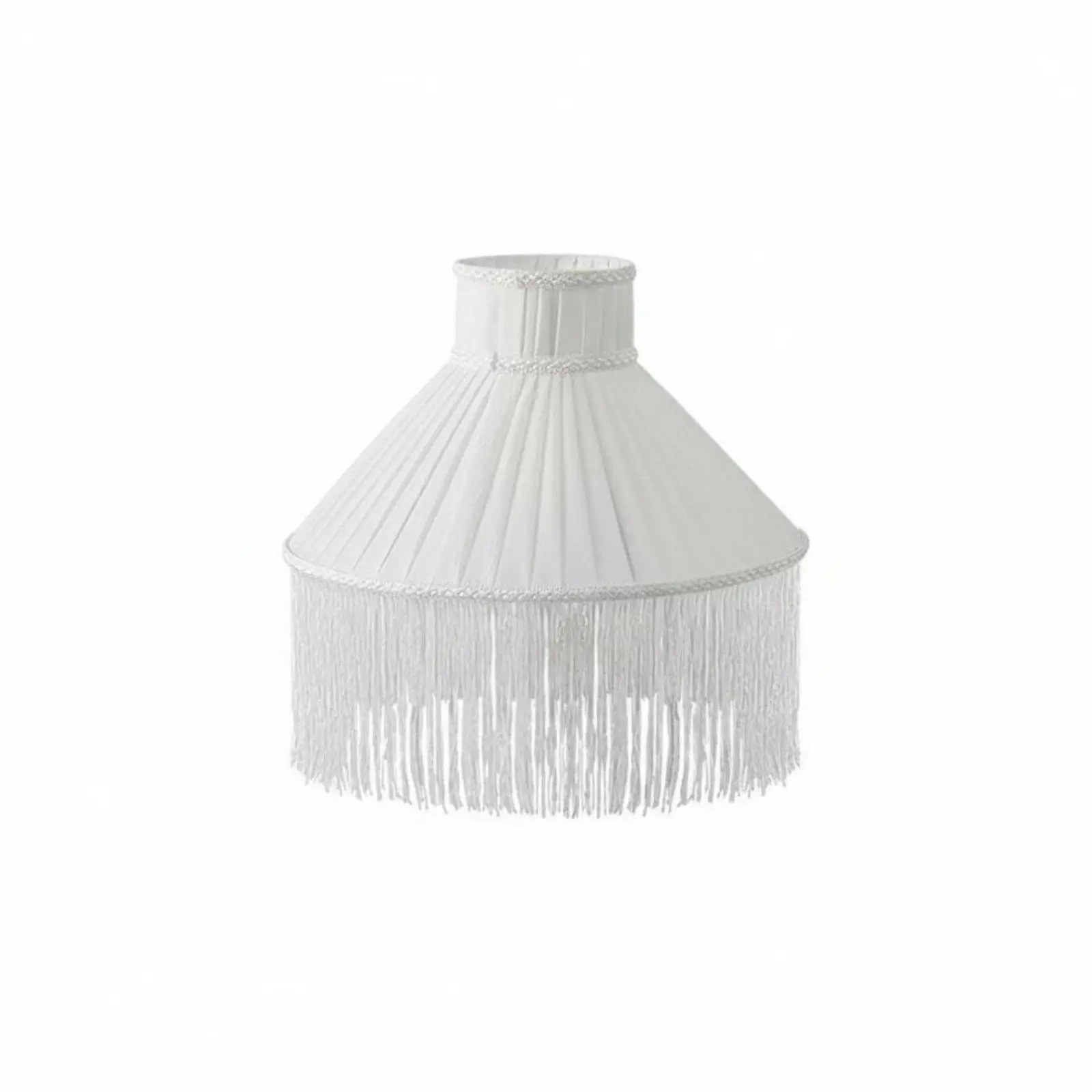 Decorative Textile Lamp Shade Cover with Tassel Trim for Floor Table Lamp E27 Living Room Light Fixture