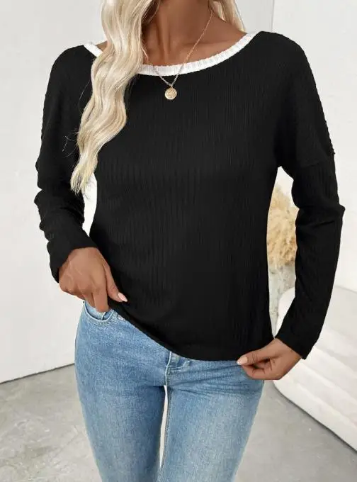 New Fashion Women's Clothing New Style for Autumn 2025 Sexy Backless T-Shirt Pullover Tops with Bowknot Design