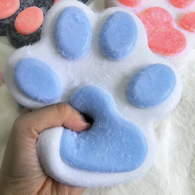 12/14cm Big Cat Paw Squishies Toys Handmade Ultra Soft Taba Squishies Large Cat Paw Squeeze Fidget Toys for Stress Relief