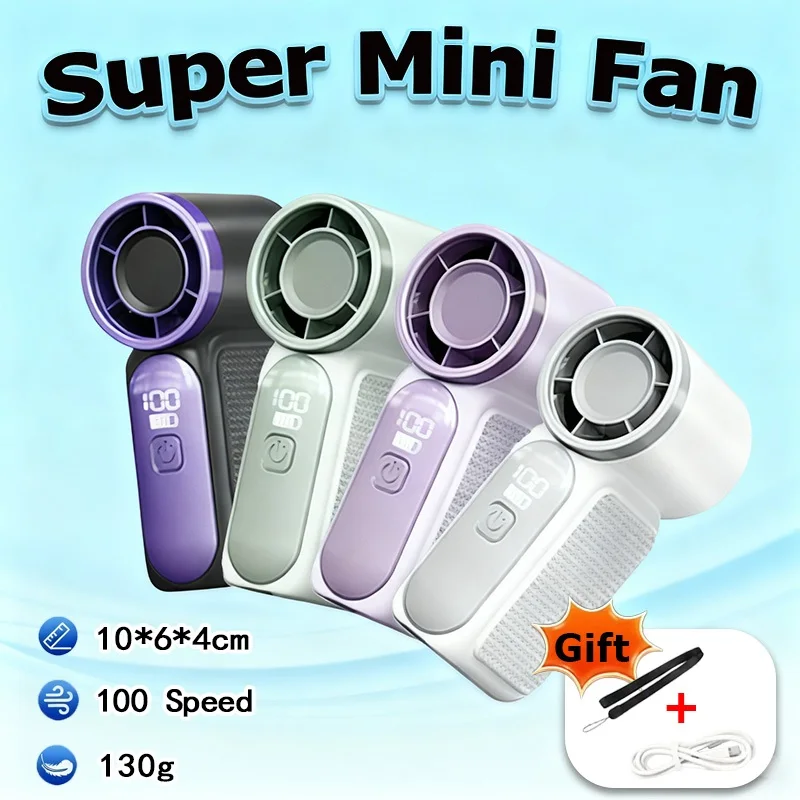 

Портативный мини-ручной турбовентилятор со светодиодным дисплеем, 3600 мАч, мини-высокоскоростной ручной вентилятор, настольный вентилятор, наружное охлаждение, перезаряжаемый вентилятор