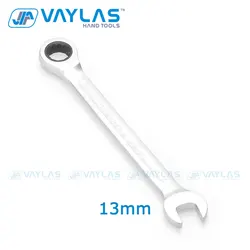 VAYLAS 13mm Dull Polished Combination Wrench Fixed Head Ratchet 72T and Open End High Torque Spanner  Repair Hand Tool