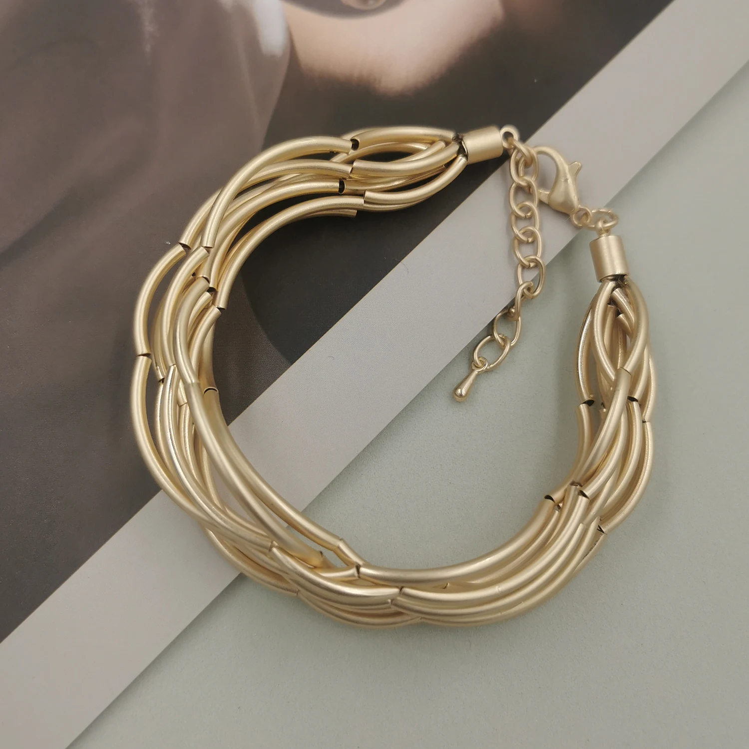STRATHSPEY Mode Neue Lange Unregelmäßige Kupfer Rohr Halskette Für Frauen Aussage Chunky Multi Lay Schmuck – Detail 27