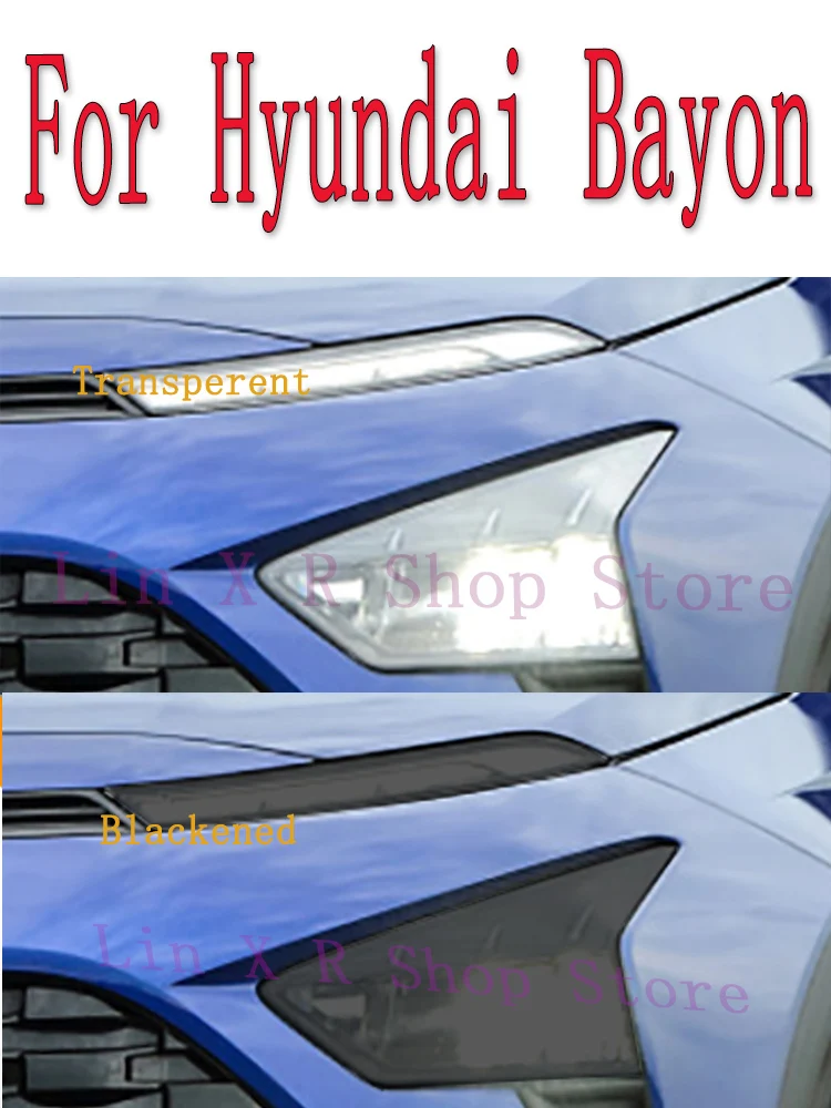 For Hyundai Bayon  2021 2022 Car Exterior Headlight Anti-scratch Front Lamp Tint TPU Protective Film Accessories Sticker 