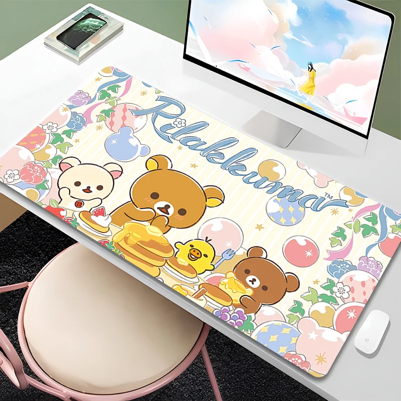 

Mouse Pad Laptop Anime Kawaii R-rilakkuma Desktop Mouse Mat PC Cute K-korilakkuma Mousepad Gamer Keyboard Pad For Teen Girl Gift