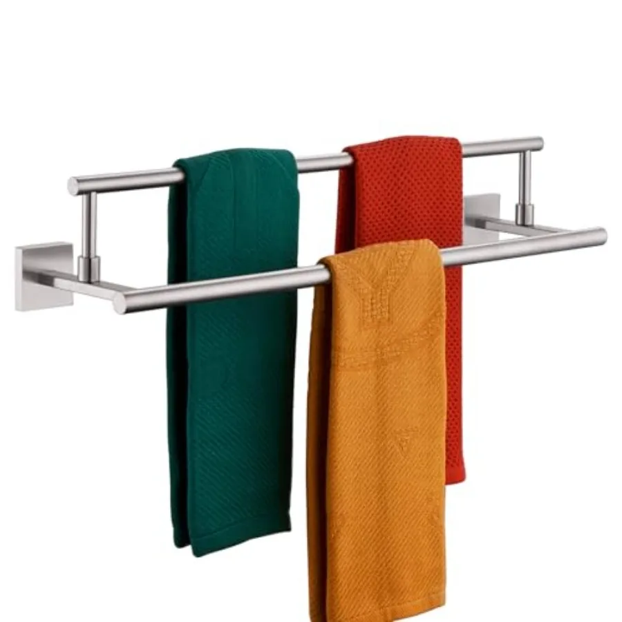 

Bath Towel Holders Bathroom Rack Double Towel Bars Rails for Garage Kitchen Stainless Steel B5009BR-L24