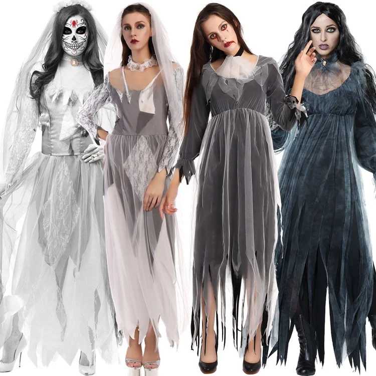 Plus Size Halloween Hochzeit Geist Zombie Kostüm Erwachsene Bühne Teufel Outfit Damen Traditionelles chinesisches ethnisches Kostüm