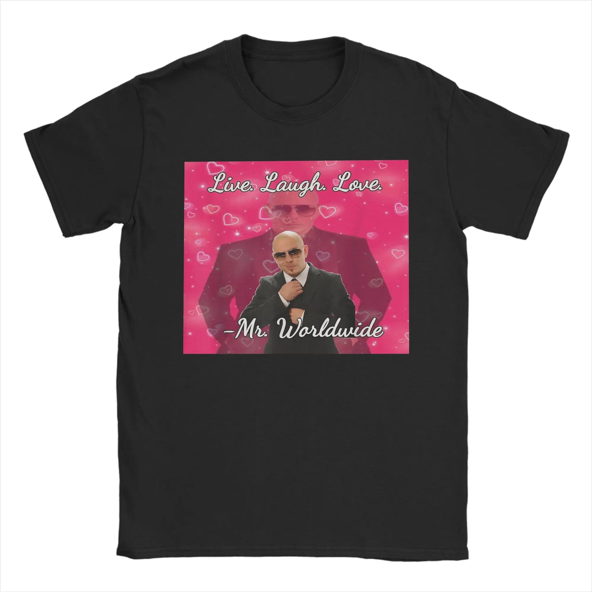 Mr Worldwide Pitbull T Shirts Men's  100% Cotton Funny T-Shirt O Neck  Tee Shirt Short Sleeve Tops Plus Size