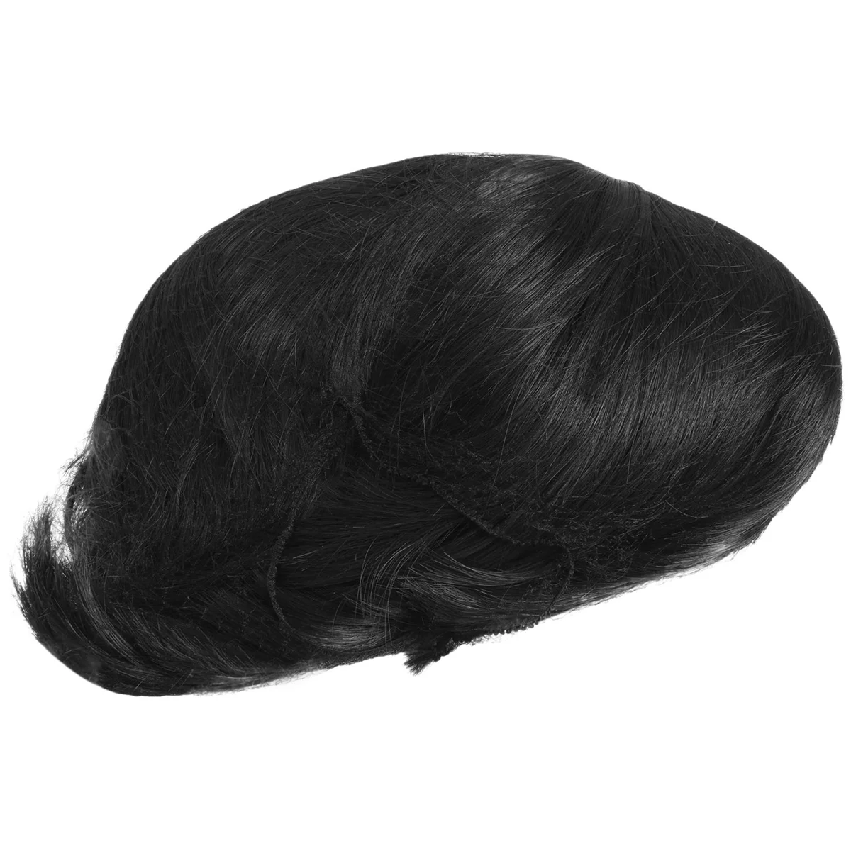 Mens short straight Black full wig