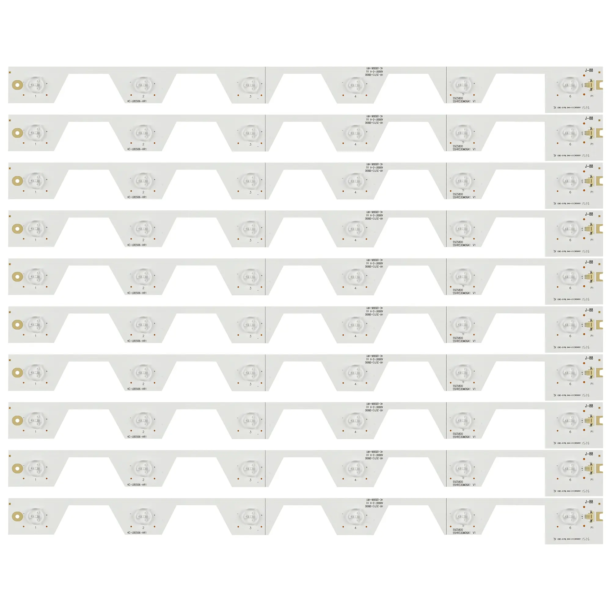 LEDストリップライト55ua6404 55ua6404w 55fa320555fa5405 55fa5404 u55e5800fs lvu550ndel tmt_55e5800_10x6_3030c_6s1p_w44 55e5800a-ud,10個