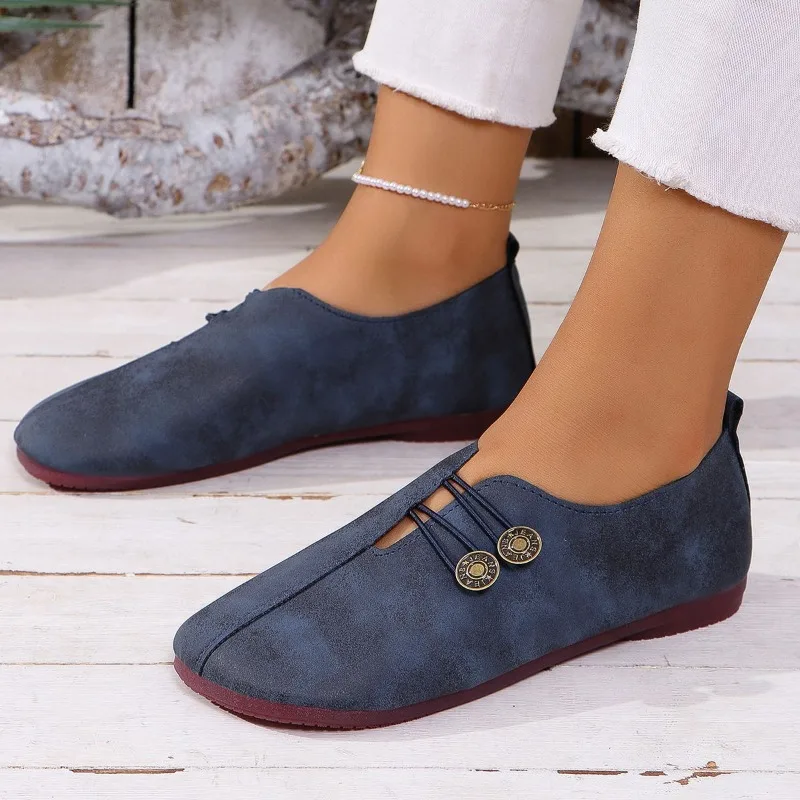 2024  Spring and Autumn New Women's Flat Shoes Soft and Comfortable Walking Light Non-slip Loafers Fashion Women's Leather Shoes