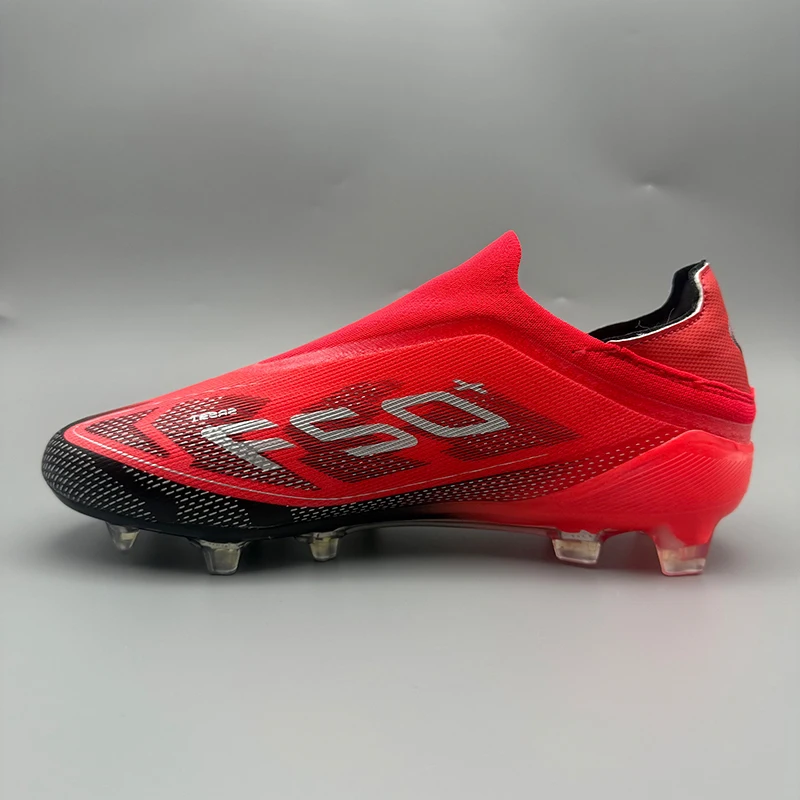 

With-out Lace Mens Soccer Shoes SLIP-ON Turf Soccer Cleats for Kids Sneakers TF/FG Training Football Boots Chuteira Campo