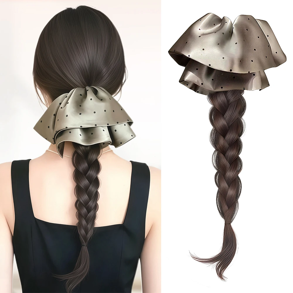 Synthetic Long Black Brown Claw Clip Braid Ponytail Extensions Korean Gentle Style Ponytail Ladies Hair Clip Daily for Women