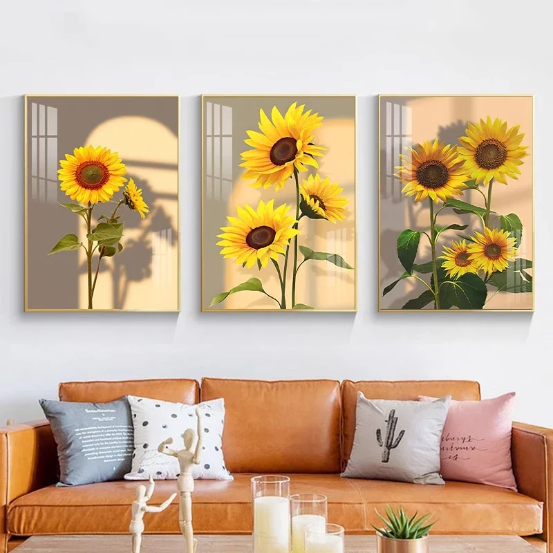 Light and Shadow Sunflower 5D Diamond Painting Kit Flower Diamond Art Cross Stitch Kit Living Room Home Decor Christmas Gift